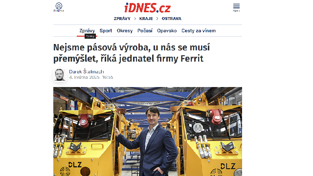 Článek: Nejsme pásová výroba, u nás se musí přemýšlet