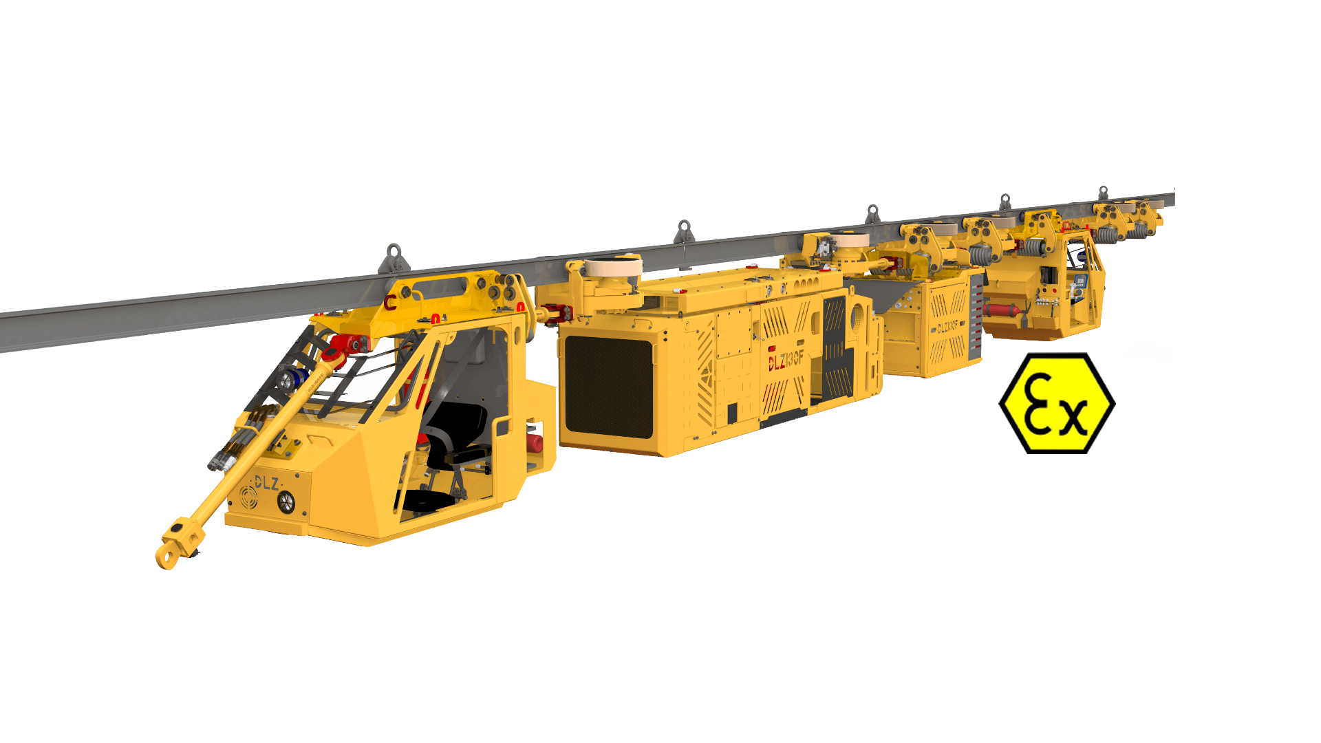 Důlní závěsná lokomotiva